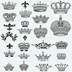 Wall Mural - huge collection of vector crowns for design
