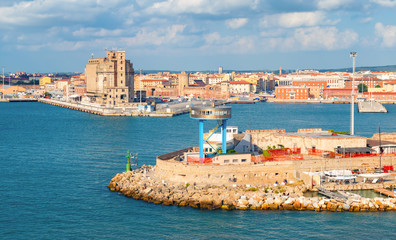 Wall Mural - Livorno, Italian seaport and cruise harbor in the Mediterranean Sea.