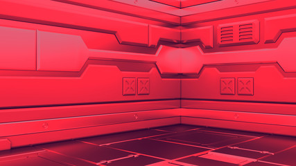 Wall Mural - science background fiction interior rendering sci-fi spaceship corridors,3d rendering