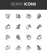 Outline Black Icons Set In Thin Modern Design Style