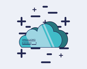 Canvas Print - cloud computing data privacy icon