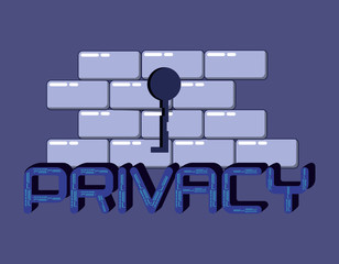 Canvas Print - wall data privacy icon