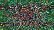 © Dmytro - Digital technologies and people crowd control background. Deep learning and intelligence concept.