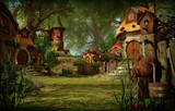 Fototapeta  - Elves Town, 3d CG