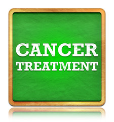 Poster - Cancer Treatment green chalkboard square button