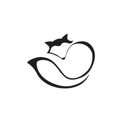 Fox stylized line art design vector. Clean style icon logo illustration.