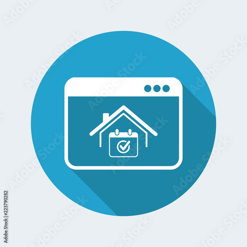 Fényképezés Checking house appointment - Vector icon for computer website or application