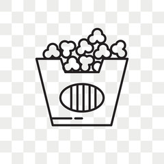 Wall Mural - Popcorn vector icon isolated on transparent background, Popcorn logo design