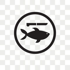 Wall Mural - Fish and Knife vector icon isolated on transparent background, Fish and Knife logo design