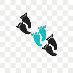 Footprints direction sketch vector icon isolated on transparent background, Footprints direction sketch logo design