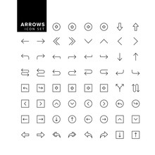 Arrows Set. Arrow For The Website And App. Line With Editable St