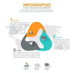 Triangular diagram, chart. Triangle with 3 steps, options, parts