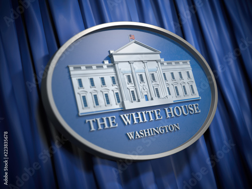 The White House Washington Sign On Blue Background Kaufen