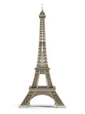 Fototapeta Boho - Eiffel Tower metallic isolated on a white background