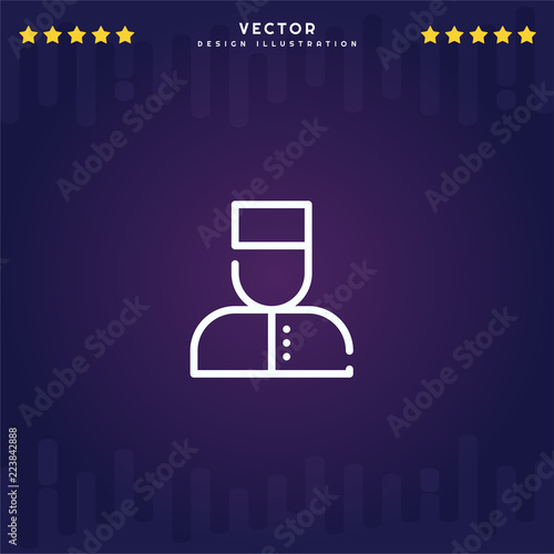 Fotografie, Obraz Outline Bellboy icon isolated on gradient background, for website design, mobile application, logo, ui