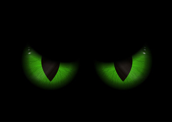 Green evil eyes background