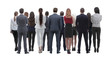 © ASDF - Back view group of business people. Rear view. Isolated over white background.