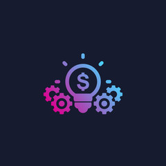 Sticker - innovations, financial technology vector icon