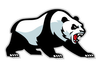 Wall Mural - angry panda mascot