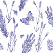 Lavender & Bee pattern