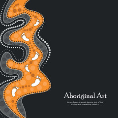 Wall Mural - Aboriginal art vector banner with text. 