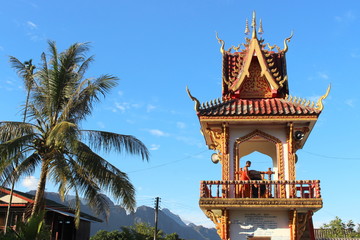 Vang Vieng, Laos - January 1, 2016 : Wat Pra Si Temple