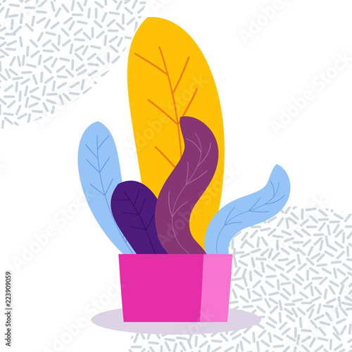 egzotyczna-tropikalna-salowa-roslina-w-flowerpot-na-bialym-tle-obraz-w-jasnym-kolorowym-modnym-stylu-memphis