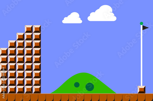 Old video game background. Vector illustration eps10 Wallpaper Mural