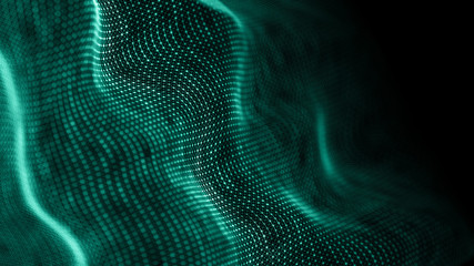 Leinwandbilder - Data technology background. Abstract background. Connecting dots and lines on dark background. 3D rendering. 4k.