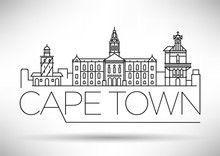 Minimal Cape Town City Linear Skyline With Typographic Design
