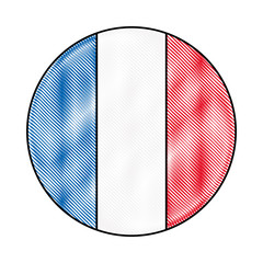 french paris flag in button icon