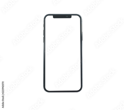 Fotografía New smartphone XS with blank screen isolated on white background