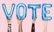 © Rawpixel.com - Blue alphabet balloons forming the word vote