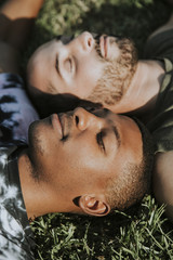 Sticker - Gay couple relaxing in the grass