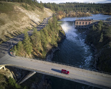 9 Mile Falls Spokane Bridge Aerial