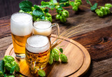Fototapeta Zwierzęta - Bier - Alkohol - Spirituosen - Getränk - Hopfen - Gerste - Stutzen- Seidel - Kanne - Glas