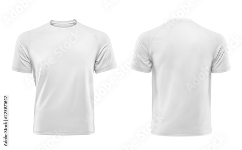 Fotomural White T-shirts front and back used as design template.