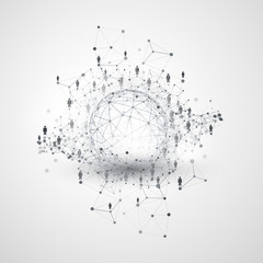 Digital Networks, Global Business Connections - Social Media Concept Design with Globe and Network Mesh