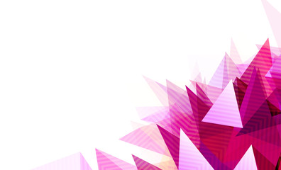 Poster - abstract geometric background with light and shadow magenta triangles