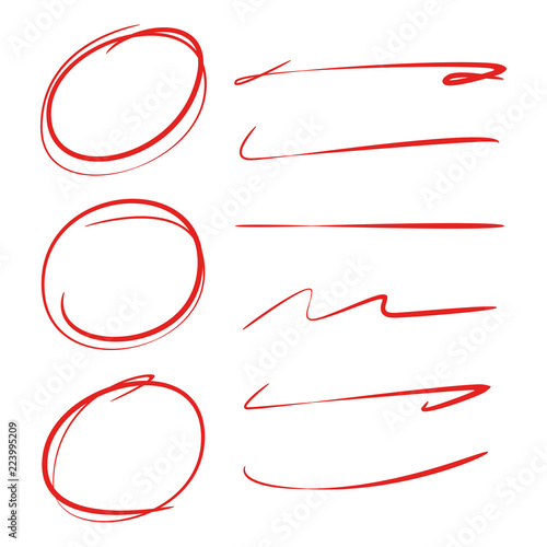 Highlighter Circles Abstract Doodle Writing Design Brush Lines