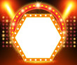 © darkbird - Retro banner on stage with spotlight effect background