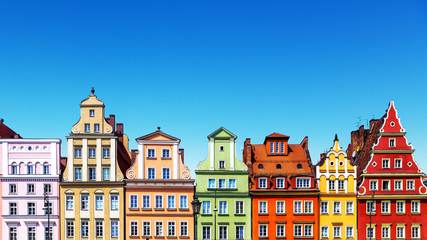 Old color houses in Wroclaw, Poland