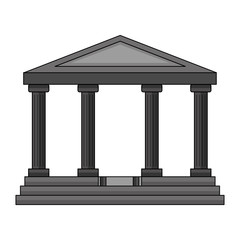 Poster - bank building isolated icon