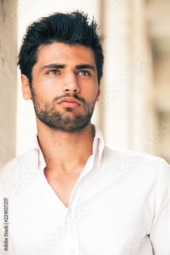 Handsome And Stylish Young Man Hair And Beard Fashionable