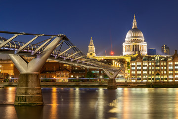 Poster - St paul cathedral with millennium bridge