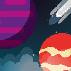 Sticker - space planets concept