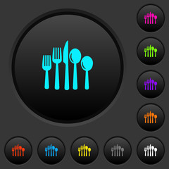 Sticker - Cutlery dark push buttons with color icons