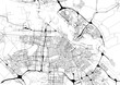 Monochrome city map with road network of Amsterdam