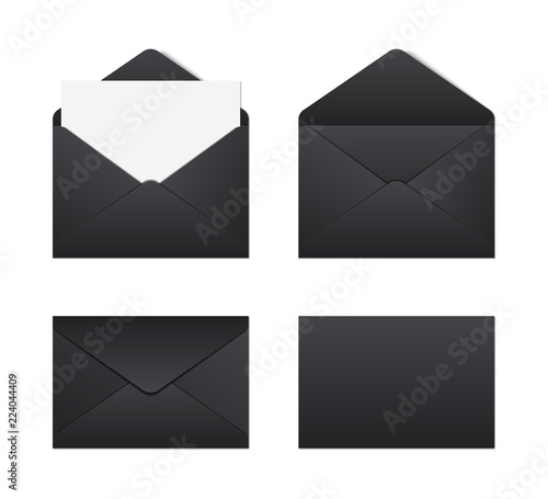 Fotografía Mockup realistic black envelopes
