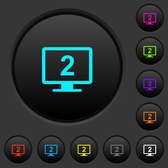 Secondary display dark push buttons with color icons